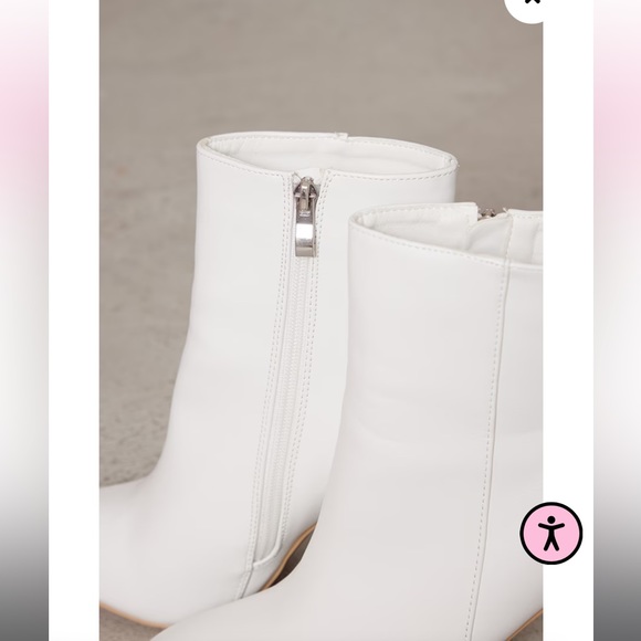 PrettyLittleThing Behati White Faux Leather Ankle Boot - Picture 2 of 12